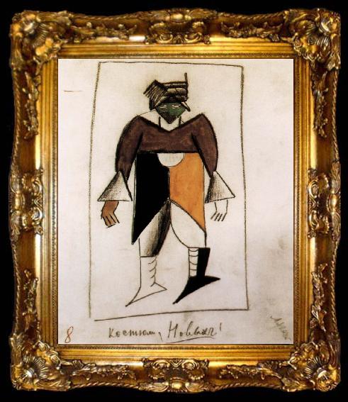 framed  Kasimir Malevich Clothes design for Subdue sun Opera, ta009-2